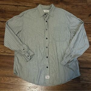 Levi Strauss Signature Mens Striped Button Down Shirt Large
